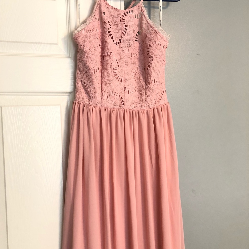 Blush Maxi Bridesmaid Dress, size S